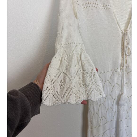 Jen's Pirate Booty Crochet Knit Bell Sleeve Whimsy Classic Maxi Dress M/L - Picture 4 of 6